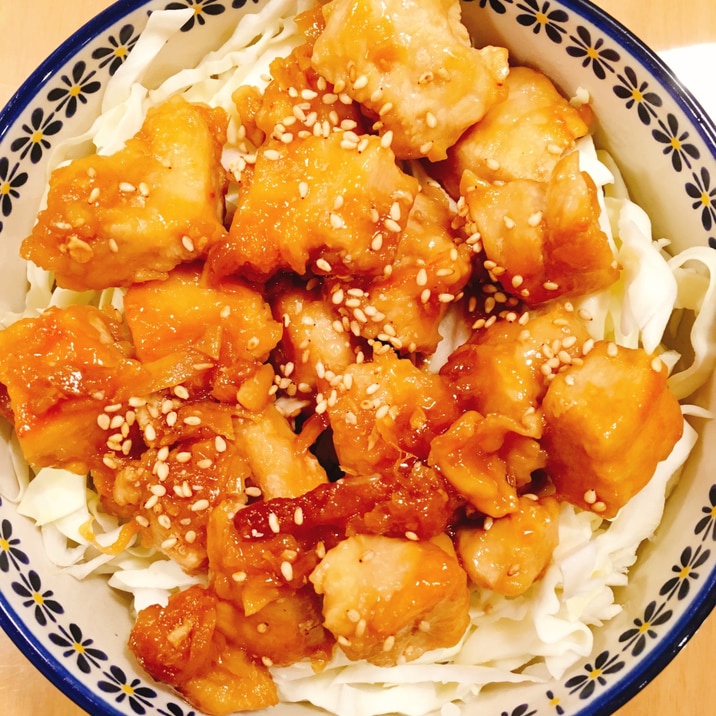 鶏胸肉で油淋鶏風丼